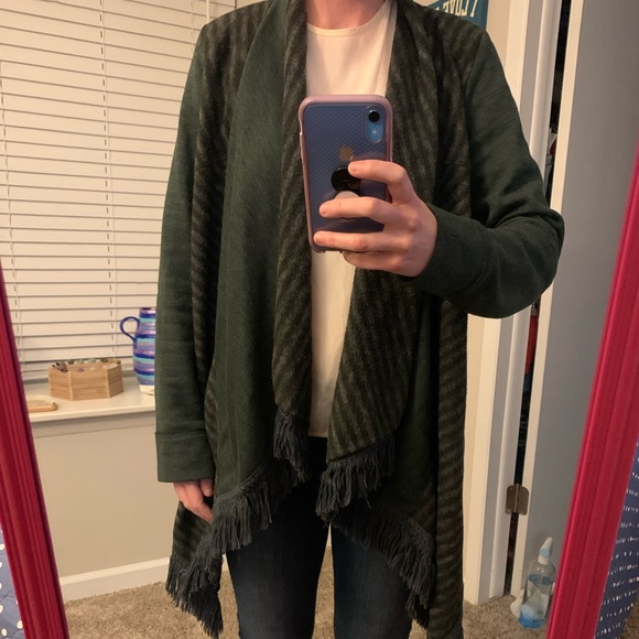 mon tues wed thurs fri sat sun Tops - Two tone fringed cardigan